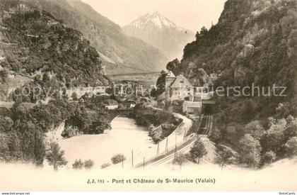 St Maurice  Valais VS Pont et Chateau de St Maurice