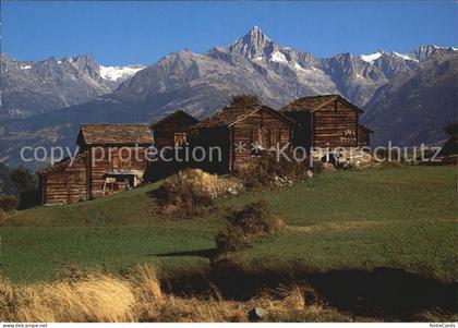 Visperterminen Stadelgruppe mit Bietschhorn