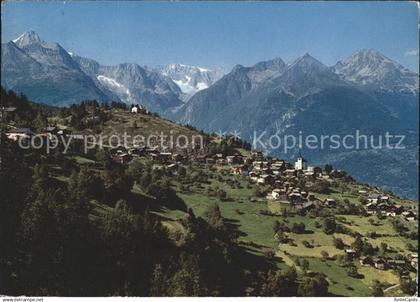 Zeneggen mit Bietschhorn Breithorn Gerstenhorn