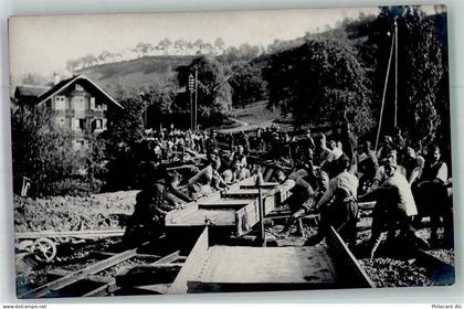 3919 Blatten Lötschen Foto AK Baustelle Eisenbahn - 13597997