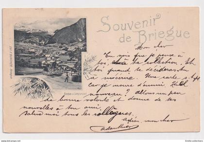 BRIGUE-GLIS / BRIG (VALAIS) - SOUVENIR DE BRIEGUE - BRIEGUE MIT SIMPLONPOSTE - ATTELAGE