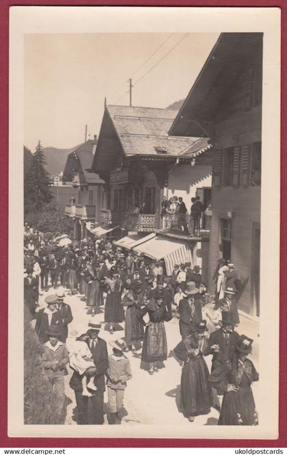 CPA  Suisse, CHAMPERY, Street Parade, Real Photo by A.G. Kunz