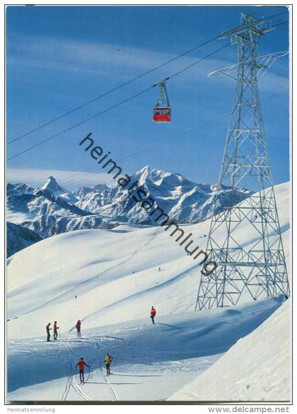 Kühboden - Skigelände - Luftseilbahn Fiesch-Eggishorn - Ansichtskarte Großformat