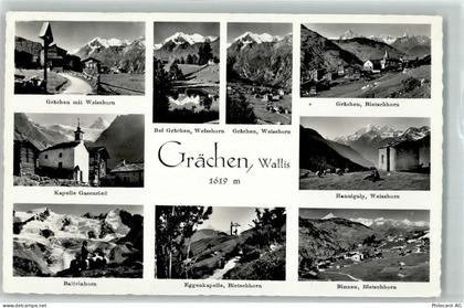 3925 Grächen Gebrauchsspuren Weisshorn Wegkreuz Eggenkapelle Bletschhorn... - 10583586