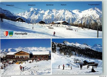 3925 Grächen - Hannigalp Gasthaus Winter Skifahrer Bügellift - 39494064