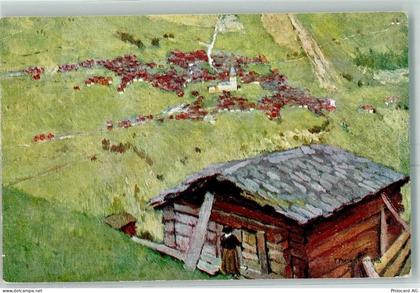 3961 Grimentz 1919 - sign. F. Portier Hütte - 10357454