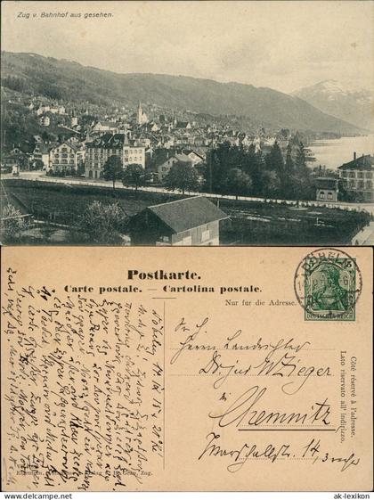 Ansichtskarte Zug Zoug | Zugo vom Bahnhof aus gesehen. 1919