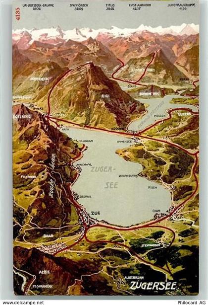 6340 Baar - Albulabahn Route Vogelschau Zuger See - 39497527