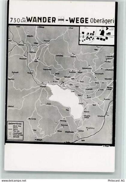 6315 Oberägeri - Wander-Wege Orientierungsplan über Kurlandschaft Oberäg... - 11089170