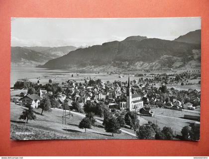 CPSM PHOTO GLACE   SUISSE UNTERAGERI    VOYAGEE  TIMBRE