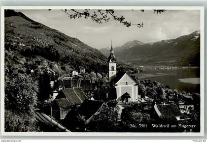 6318 Walchwil Foto AK Kirche Zugersee - 10586430