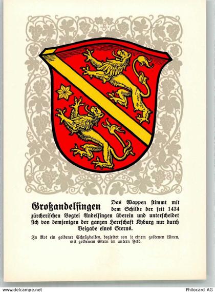 8450 Andelfingen Lithographie Wappen Großandelfingen - 14021359