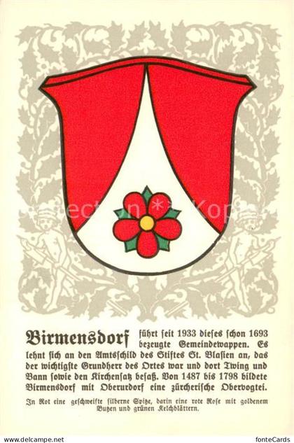 13707598 Birmensdorf Wappen Serie Zuercher Gemeindewappen Serie XXXIV Nr. 167 Bi