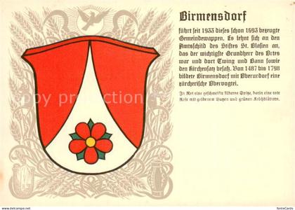13756130 Birmensdorf Zuercher Gemeindewappen In Rot eine geschweifte silberne Sp