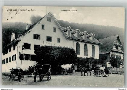 8915 Hausen am Albis 1911 Foto AK Gasthaus Löwen Kutsche - 13666427