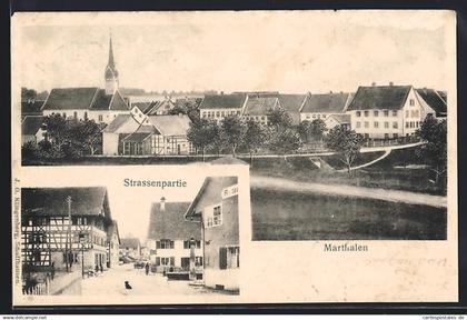 AK Marthalen, Strassenpartie, Ortspartie mit Kirche