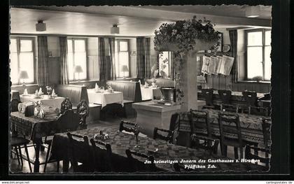 AK Pfäffikon, Gasthaus zum Hirschhorn, Innenansicht