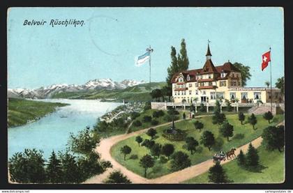 AK Rüschlikon, Blick auf Hotel Pension Belvoir