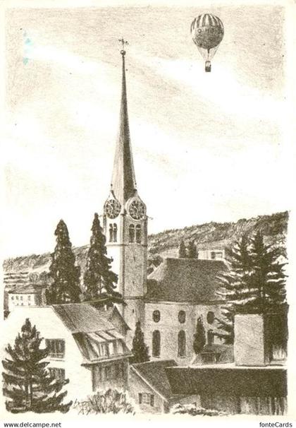 Horgen ZH Ballonfahrt 200 Jahre Ref Kirche Horgen