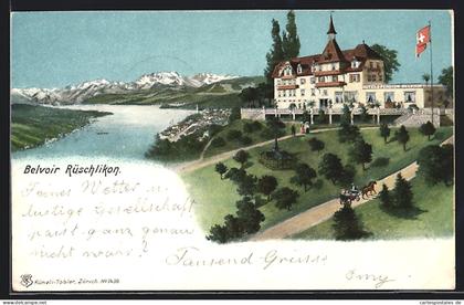 Künstler-AK Belvoir-Rüschlikon, Hotel & Pension Belvoir