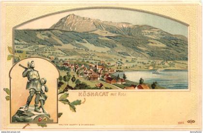 Küsnacht mit Rigi - Litho Prägekarte
