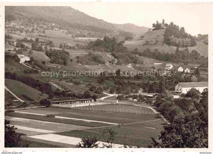 Rorbas Buelach ZH Panorama Schwimmbad Heerensteg mit Burgruine Freienstein