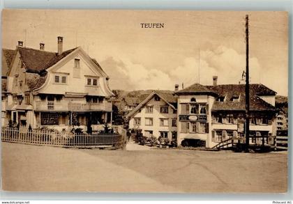 8428 Teufen ZH 1916 - Straßenbild mit Hotel AK - 13208614