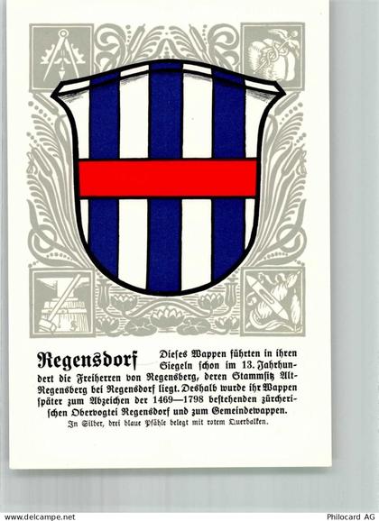 8105 Regensdorf Lithographie Wappen - 14021334