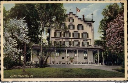 CPA Wädenswil Kt. Zürich Schweiz, Hotel Halbinsel Au