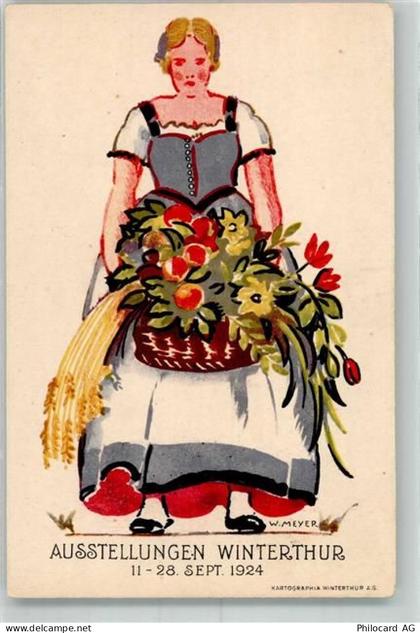 8400 Winterthur Künstlerkarte sign Meyer W. Ausstellungen September 1924... - 13291000