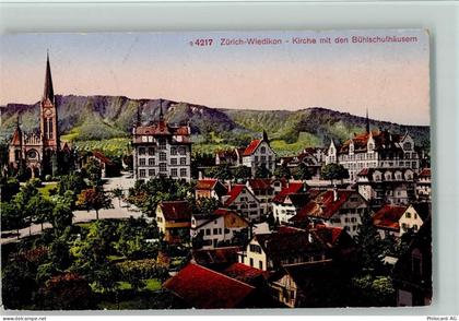 8000 Wiedikon Zürich 1921 - Kirche mit Bühlschulhäusern - 13085474