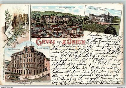 8000 Zürich 1897 Lithographie Cafe Restaurant Phönix Pension Eid. Polyte... - 13601533