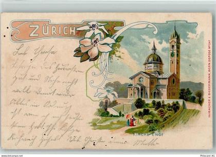 8000 Zürich Lithographie Kirche Enge - 13110334
