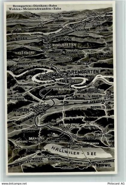 5620 Bremgarten AG - Landkarte Bremgarten-Dietikon-Bahn Wohlen-Meistersc... - 13111748