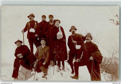 5408 Ennetbaden 1917 - Gruppenbild im Schnee Ort handschriftlich - 10588583