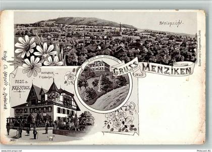 5737 Menziken BOAKC Lithographie Gasthaus Zum Rebstock Hutfabrik F. Hübs... - 13702658