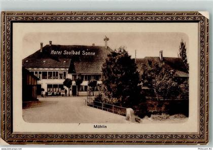 4313 Möhlin 1912 Gebrauchsspuren Prägedruck Hotel Soolbad Sonne Passepar... - 13232998