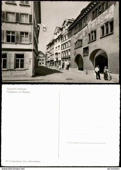 Ansichtskarte Appenzell (CH) Hauptgasse mit Rathaus 1955