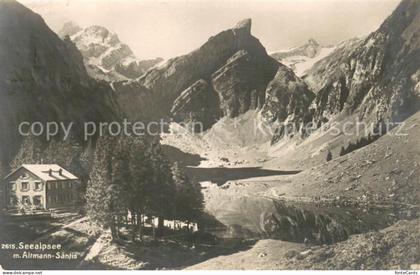 Seealpsee Saentis IR Berghotel Bergsee mit Altmann Saentis Appenzeller Alpen