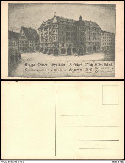 Ansichtskarte Herisau Arnold Lobeck Apotheke C. Schieß Alfred Lobeck 1928