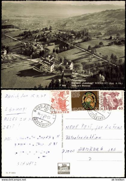 Wienacht Lutzenberg AR Wienachten Luftbild Kurhaus Landegg   Rheintal 1978