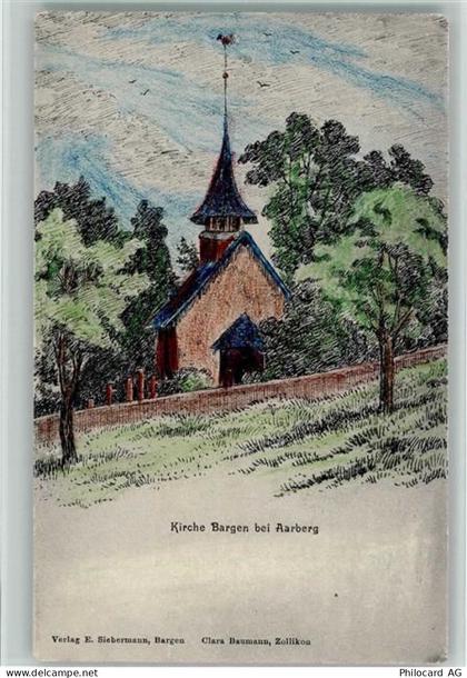 3270 Aarberg Künstlerkarte Kirche Bargen - 13113540