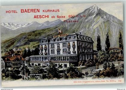 3703 Aeschi b. Spiez KEINE AK Hotel Bären Werbung für Aeschi - 13935524
