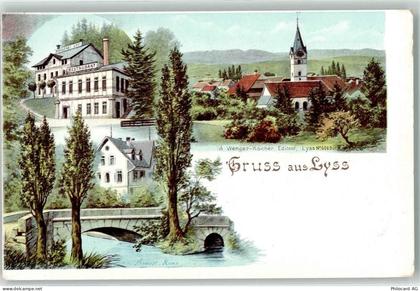 3250 Lyss Künstlerkarte Gasthaus Brauerei Restaurant sign. August Kunz... - 13444293