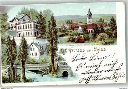 3250 Lyss Lithographie / Künstlerkarte sign Kunz August Gasthaus Brauere... - 13636385