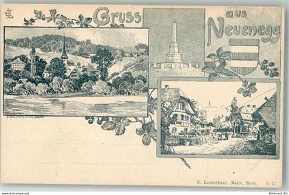 3176 Neuenegg Künstlerkarte Kirche Denkmal sign. Lauterburg, E. - 13572855