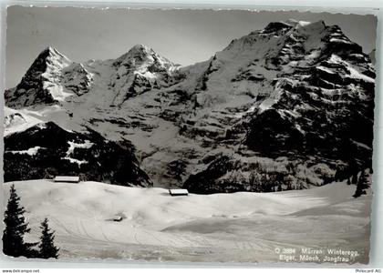 3825 Mürren Foto AK Winter Mürren Eiger Mönch Jungfrau - 38067216