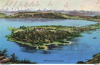 Bielerseeinsel Lac de Bienne BE Vue aerienne