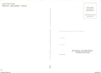 Bienne BIEL-BIENNE Les trois lacs Bienne Neuchâtel Morat Landkarte Motive Stadtz