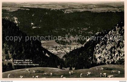 Chasseral BE Vue sur Villeret et les Franches Montagnes